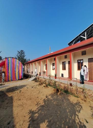 Rooms for practitioners at the Ashram, daytime